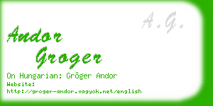 andor groger business card